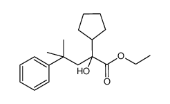 2-cyclopentyl-2-hydroxy-4-methyl-4-phenylpentanoic acid ethyl ester结构式