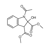 dimethyl 1-acetyl-2-hydroxy-2,3-dihydroindole-2,3-dicarboxylate Structure