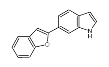 6-苯并呋喃-2-基-1H-吲哚结构式