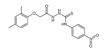 Acetic acid, 2-(2,4-dimethylphenoxy)-, 2-[[(4-nitrophenyl)amino]thioxomethyl]hydrazide结构式