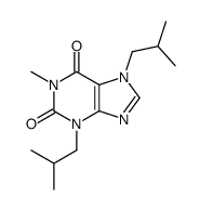 1-methyl-3,7-bis(2-methylpropyl)purine-2,6-dione结构式