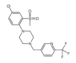 1-(4-chloro-2-methylsulfonylphenyl)-4-[[6-(trifluoromethyl)pyridin-3-yl]methyl]piperazine结构式