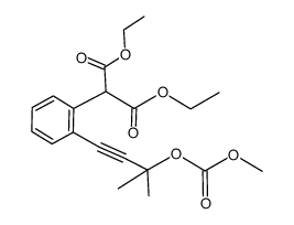 2-[2-(3-methoxycarbonyloxy-3-methyl-but-1-ynyl)-phenyl]-malonic acid diethyl ester Structure