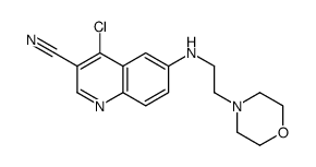 4-chloro-6-(2-morpholin-4-ylethylamino)quinoline-3-carbonitrile Structure