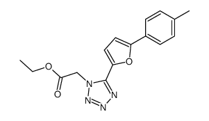 ethyl 2-(5-(5-(p-tolyl)furan-2-yl)-1H-tetrazol-1-yl)acetate结构式
