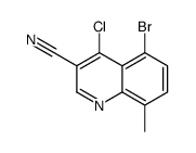 5-Bromo-4-chloro-8-methyl-3-quinolinecarbonitrile Structure