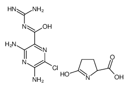 5-oxo-L-proline, compound with N-amidino-3,5-diamino-6-chloropyrazinecarboxamide (1:1)结构式