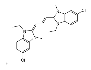 5-chloro-2-[3-(5-chloro-1-ethyl-1,3-dihydro-3-methyl-2H-benzimidazol-2-ylidene)-1-propenyl]-1-ethyl-3-methyl-1H-benzimidazolium iodide Structure