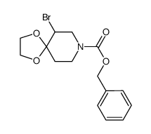 benzyl 6-bromo-1,4-dioxa-8-azaspiro[4.5]decane-8-carboxylate结构式