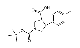 (3S,4R)-1-(TERT-BUTOXYCARBONYL)-4-(P-TOLYL)PYRROLIDINE-3-CARBOXYLIC ACID structure