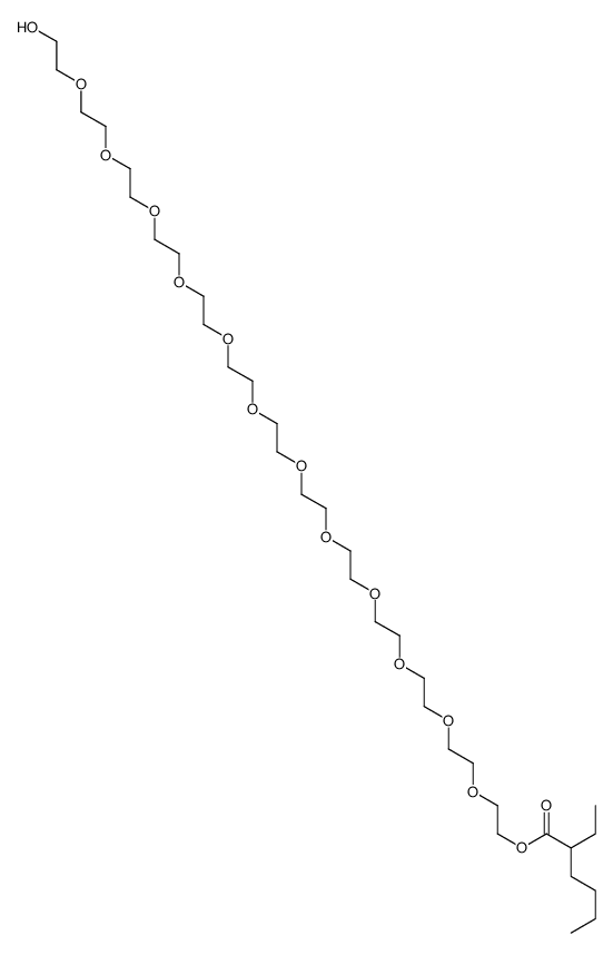 Hexanoic acid, 2-ethyl-, 38-hydroxy-3,6,9,12,15,18,21,24,27,30,33,36-dodecaoxaoctatriacont-1-yl ester structure