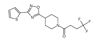 3,3,3-trifluoro-1-[4-(3-thiophen-2-yl-1,2,4-oxadiazol-5-yl)-piperidin-1-yl]-butan-1-one结构式