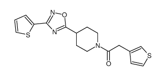 2-thiophen-3-yl-1-[4-(3-thiophen-2-yl[1,2,4]oxadiazol-5-yl)piperid-1-yl]ethan-one Structure