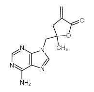 9((2-methyl-4-methylene-5-oxotetrahydrofuran-2-yl)methyl)adenine Structure
