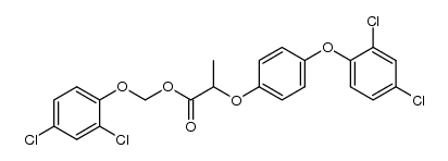 2,4-dichlorophenoxymethyl 2-[p-(2,4-dichlorophenoxy)phenoxy]propionate结构式