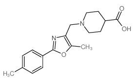 1-{[5-Methyl-2-(4-methylphenyl)-1,3-oxazol-4-yl]-methyl}piperidine-4-carboxylic acid Structure