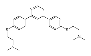 2-[4-[6-[4-[2-(dimethylamino)ethylsulfanyl]phenyl]pyrimidin-4-yl]phenyl]sulfanyl-N,N-dimethylethanamine Structure