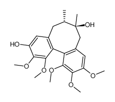 (7S,8S,R-biar)-6,7,8,9-tetrahydro-1,2,3,13,14-pentamethoxy-7,8-dimethyl-7,12-dibenzocyclooctenediol结构式