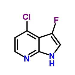 4-氯-3-氟-1H-吡咯并[2,3-b]吡啶结构式