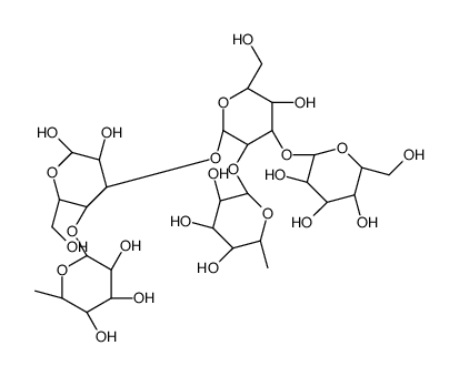 α-Gal-(1→3)-(α-Fuc-[1→2])-β-Gal-(1→3)-(α-Fuc-[1→4])-Glc结构式