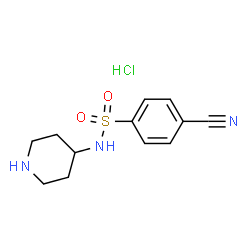 4-Cyano-N-piperidin-4-yl-benzenesulfonamide hydrochloride结构式