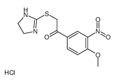 2-(4,5-dihydro-1H-imidazol-2-ylsulfanyl)-1-(4-methoxy-3-nitrophenyl)ethanone,hydrochloride Structure