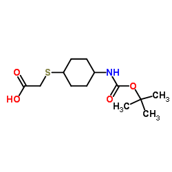 {[4-({[(2-Methyl-2-propanyl)oxy]carbonyl}amino)cyclohexyl]sulfanyl}acetic acid结构式