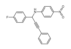 N-(4-nitrophenyl)-3-amino-3-(4-fluorophenyl)-1-phenylprop-1-yne Structure