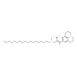 8-Methyl-9-[(methyl-octadecyl-amino)-methyl]-2,3,5,6-tetrahydro-1H,4H-11-oxa-3a-aza-benzo[de]anthracen-10-one结构式