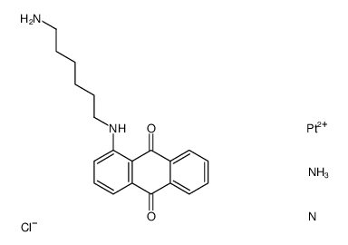 1-(6-aminohexylamino)anthracene-9,10-dione, azane, platinum(+2) cation , chloride, nitrate Structure