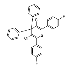 3,5-dichloro-2,6-bis(4-fluorophenyl)-4,4-diphenylthiopyran结构式