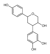 4-[(2R)-3,4,5,6-Tetrahydro-5α-hydroxy-2-(4-hydroxyphenyl)-2H-pyran-4β-yl]-1,2-benzenediol结构式