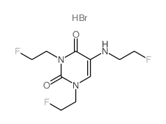 2,4(1H,3H)-Pyrimidinedione,1,3-bis(2-fluoroethyl)-5-[(2-fluoroethyl)amino]-, hydrobromide (1:1) structure