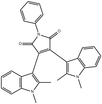 3,4-bis-(1,2-dimethyl-1 h-indol-3-yl)-1-phenyl-pyrrole-2,5-dione结构式