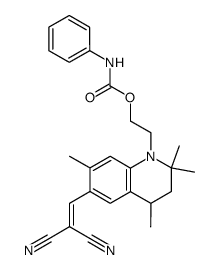 2-[6-(2,2-dicyanovinyl)-1,2,3,4-tetrahydro-2,2,4,7-tetramethylquinolin-1-yl]ethyl carbanilate结构式