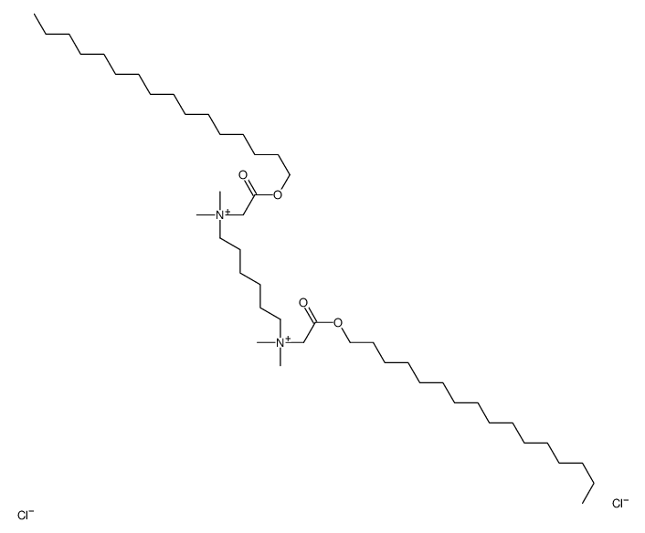 (2-hexadecoxy-2-oxoethyl)-[6-[(2-hexadecoxy-2-oxoethyl)-dimethylazaniumyl]hexyl]-dimethylazanium,dichloride Structure