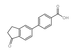 4-(1-Oxo-2,3-dihydroinden-5-yl)benzoic acid结构式