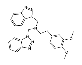 N,N-bis(1H-1,2,3-benzotriazol-1-ylmethyl)-N-(3,4-dimethoxyphenethyl)amine Structure