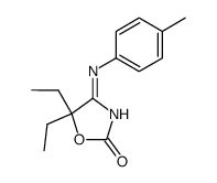 5,5-diethyl-4-(4-methyl-anilino)-5H-oxazol-2-one结构式