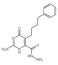 4-Pyrimidinecarboxylicacid, 2-amino-1,6-dihydro-6-oxo-5-(4-phenylbutyl)-, hydrazide结构式