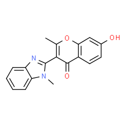 7-hydroxy-2-methyl-3-(1-methyl-1H-benzo[d]imidazol-2-yl)-4H-chromen-4-one Structure