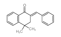 (2E)-2-benzylidene-4,4-dimethyl-tetralin-1-one structure