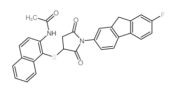 Acetamide,N-[1-[[1-(7-fluoro-9H-fluoren-2-yl)-2,5-dioxo-3-pyrrolidinyl]thio]-2-naphthalenyl]- picture