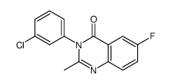 3-(3-chlorophenyl)-6-fluoro-2-methylquinazolin-4-one结构式