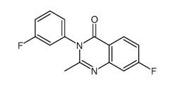 7-fluoro-3-(3-fluorophenyl)-2-methylquinazolin-4-one结构式