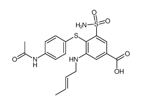 4-(4-acetamidophenylmercapto)-3-(2-butenylamino)-5-sulfamoylbenzoic acid结构式