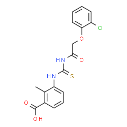 3-[[[[(2-CHLOROPHENOXY)ACETYL]AMINO]THIOXOMETHYL]AMINO]-2-METHYL-BENZOIC ACID Structure