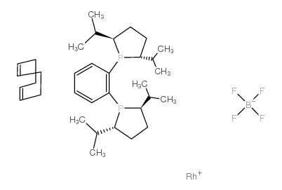 (+)-1,2-双((2R,5R)-2,5-二异丙基膦酰基苯)1,5-环辛二烯)四氟硼酸铑(I)图片