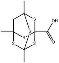 3,5,7-Trimethyl-2,4,6,8,9-pentathiaadamantane-1-carboxylic acid structure