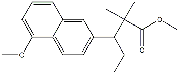 β-Ethyl-5-methoxy-α,α-dimethyl-2-naphthalenepropionic acid methyl ester Structure